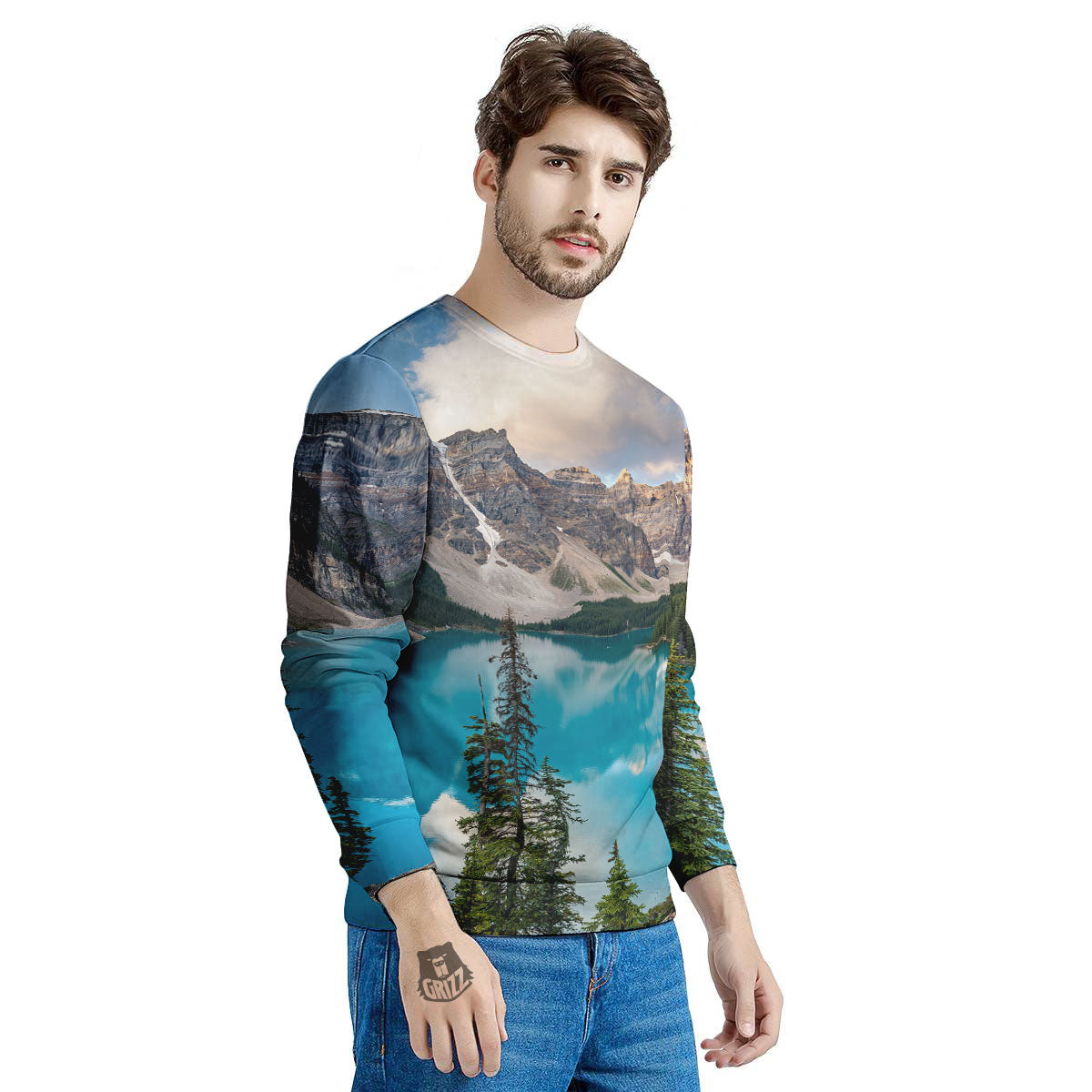 Rocky Mountain Print Men's Sweatshirt-grizzshop