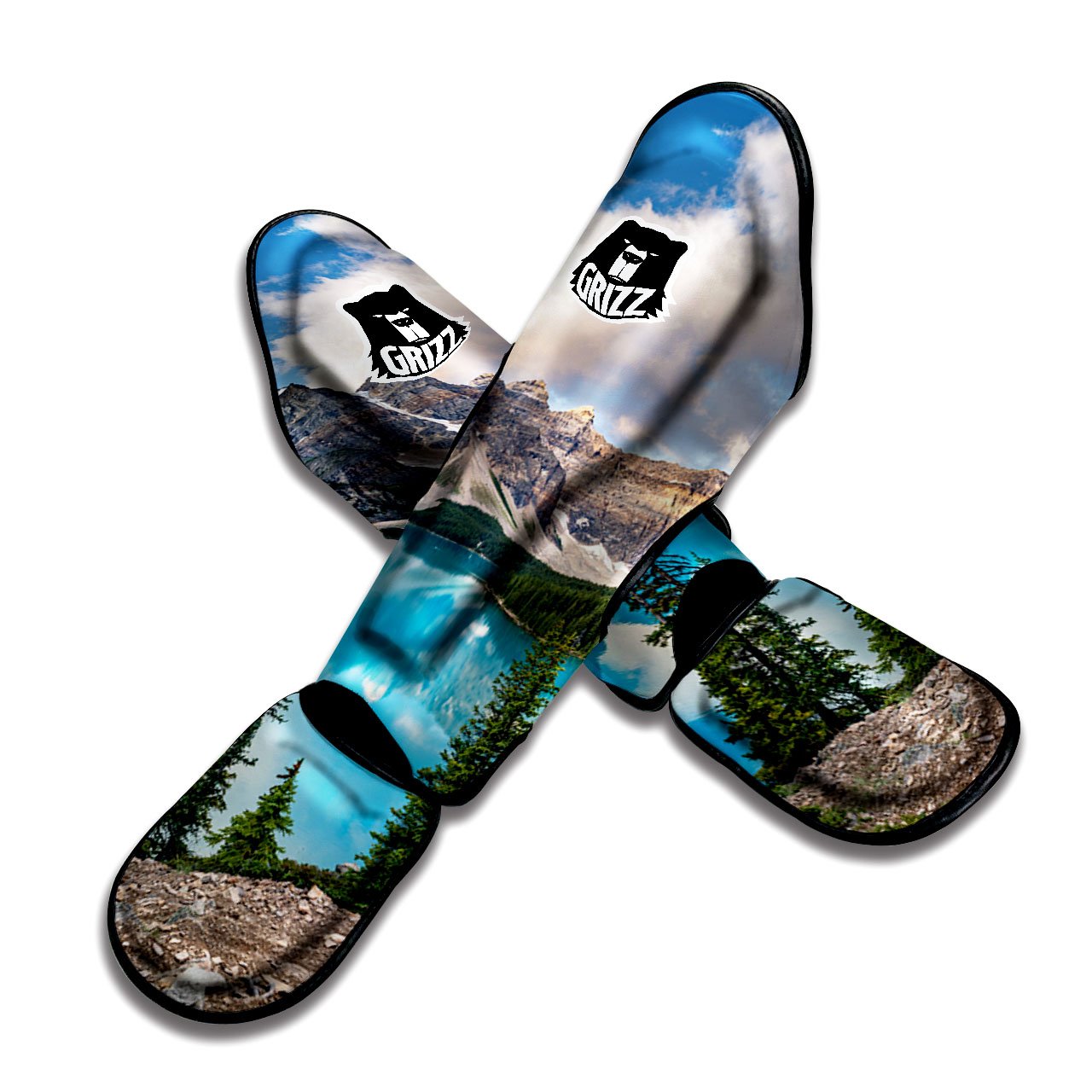 Rocky Mountain Print Muay Thai Shin Guards-grizzshop