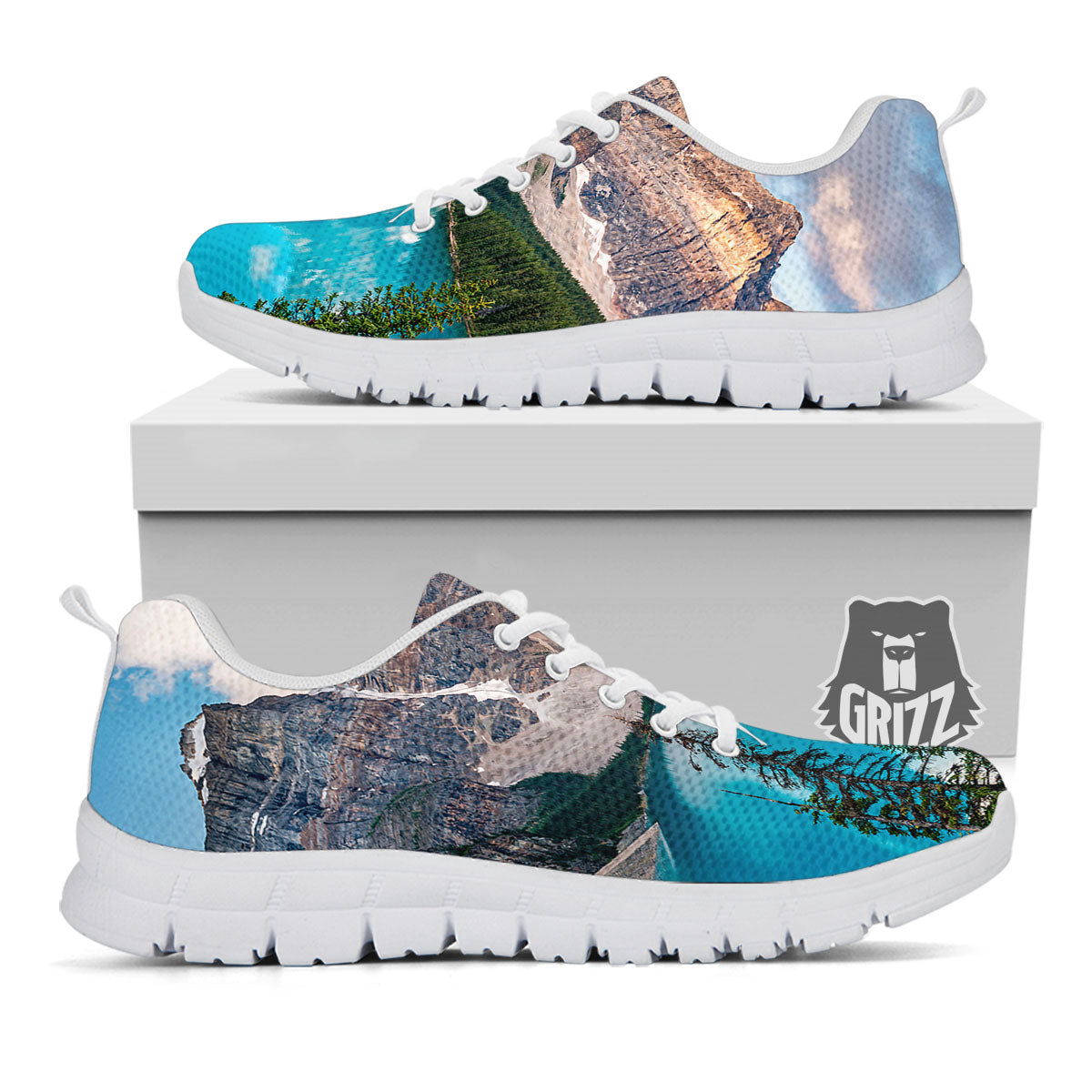 Rocky Mountain Print White Sneaker-grizzshop