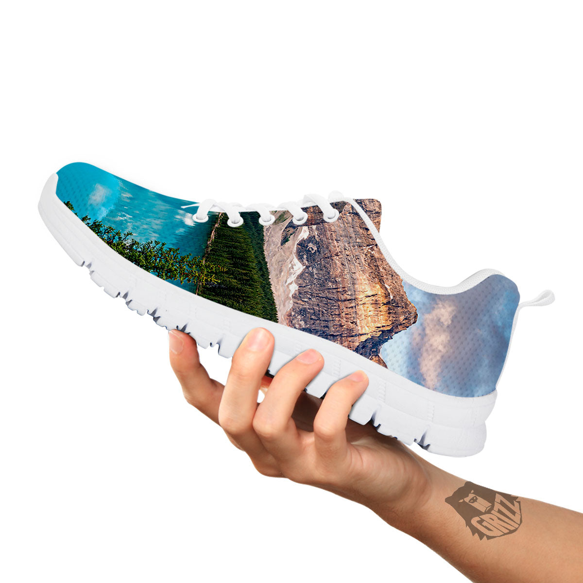 Rocky Mountain Print White Sneaker-grizzshop