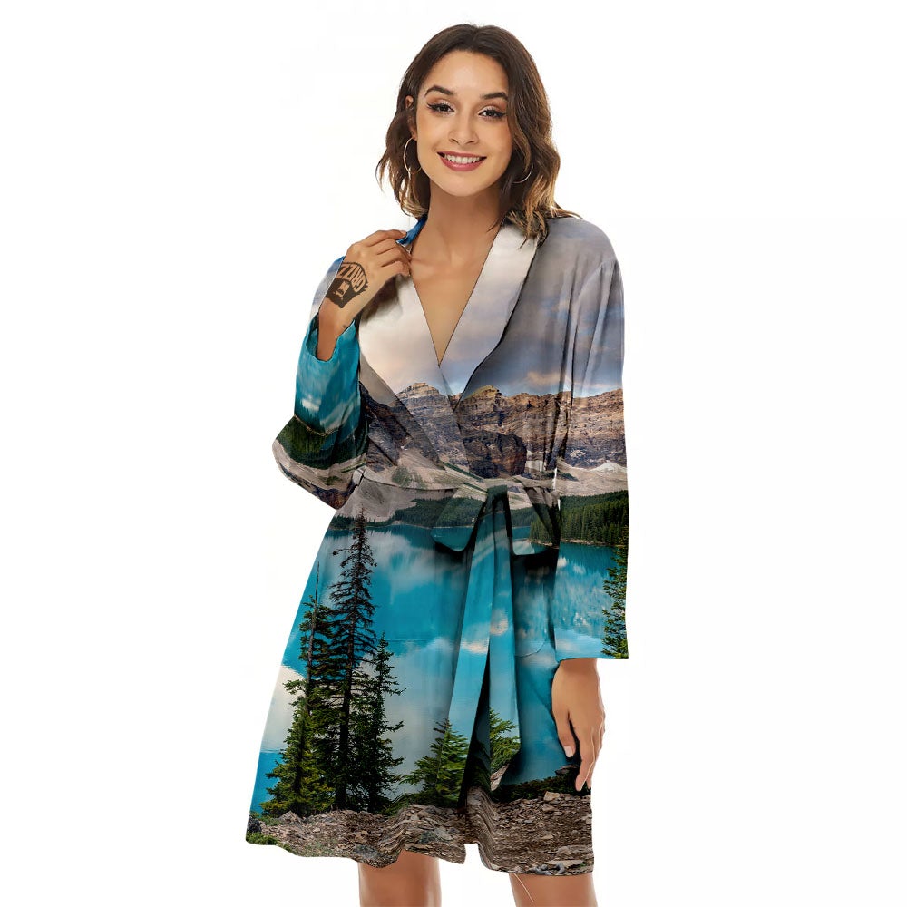 Rocky Mountain Print Women's Robe-grizzshop