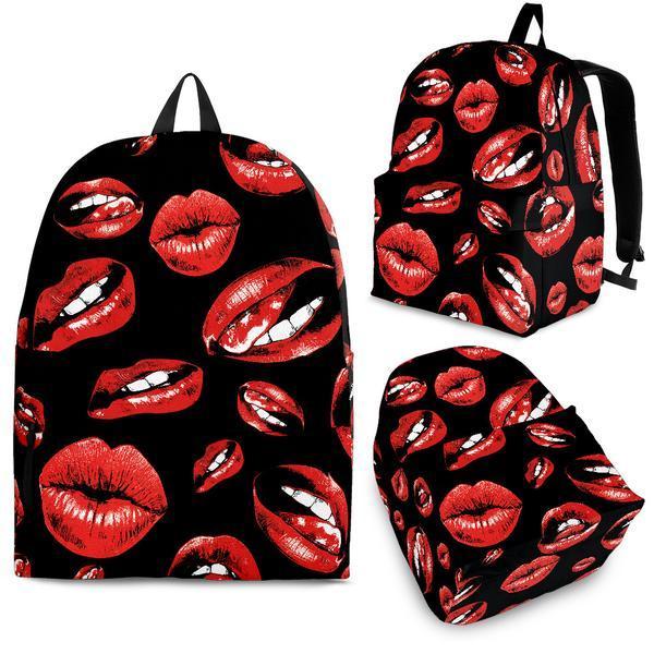 Rocky horror Lip Pattern Print Backpack-grizzshop