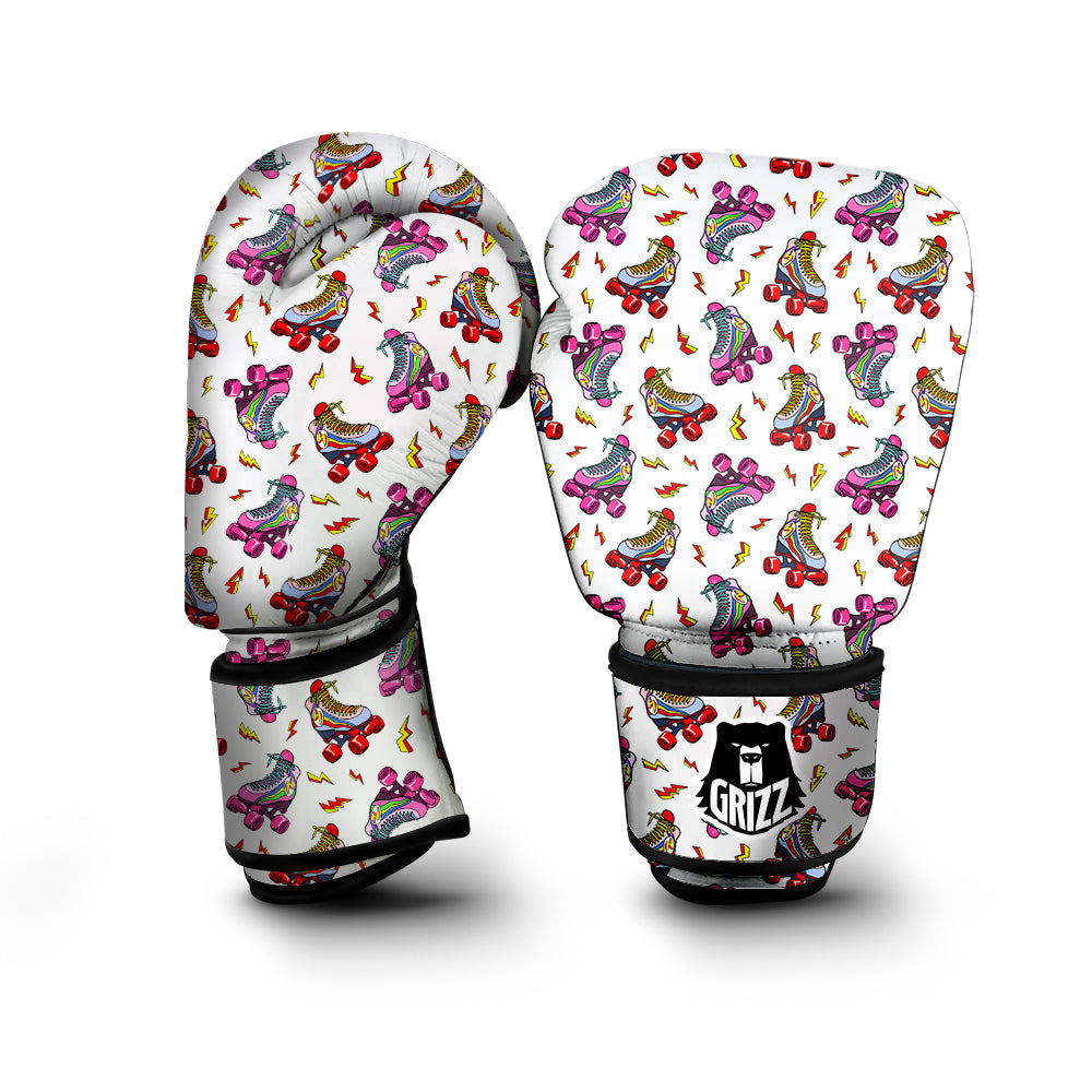 Roller Skates Lightning Print Pattern Boxing Gloves-grizzshop