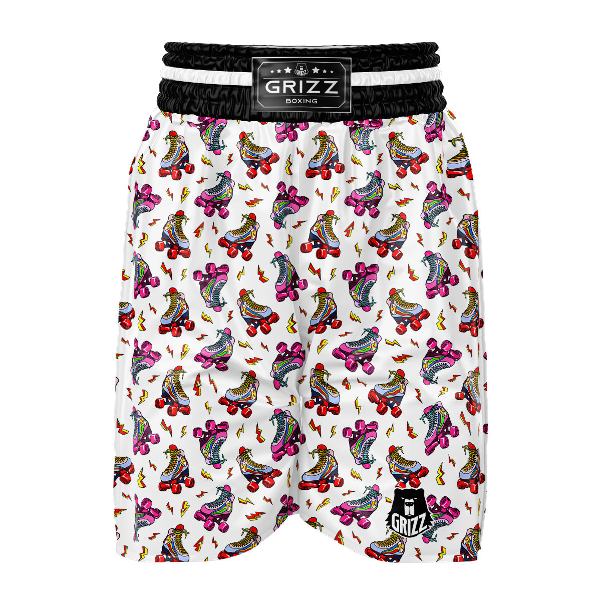 Roller Skates Lightning Print Pattern Boxing Shorts-grizzshop
