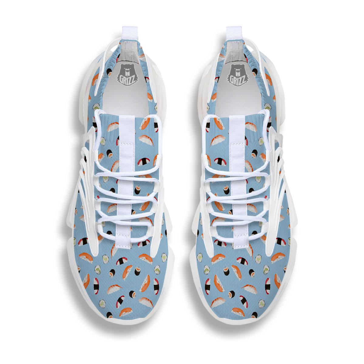 Rolls And Sushi Colorful Print Pattern White Gym Shoes-grizzshop