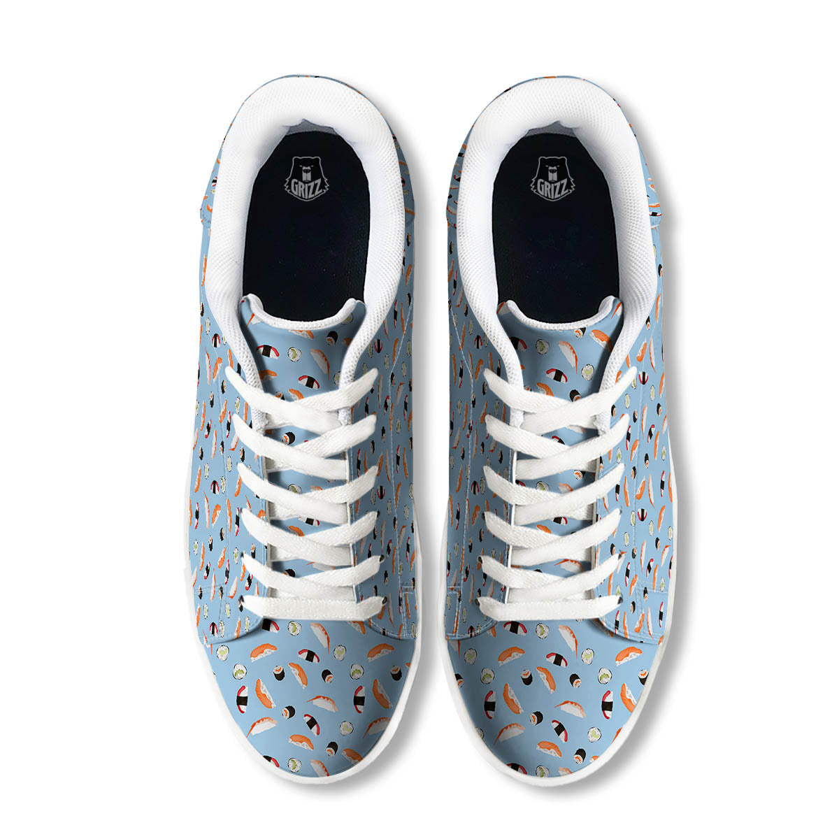 Rolls And Sushi Colorful Print Pattern White Low Top Sneakers-grizzshop