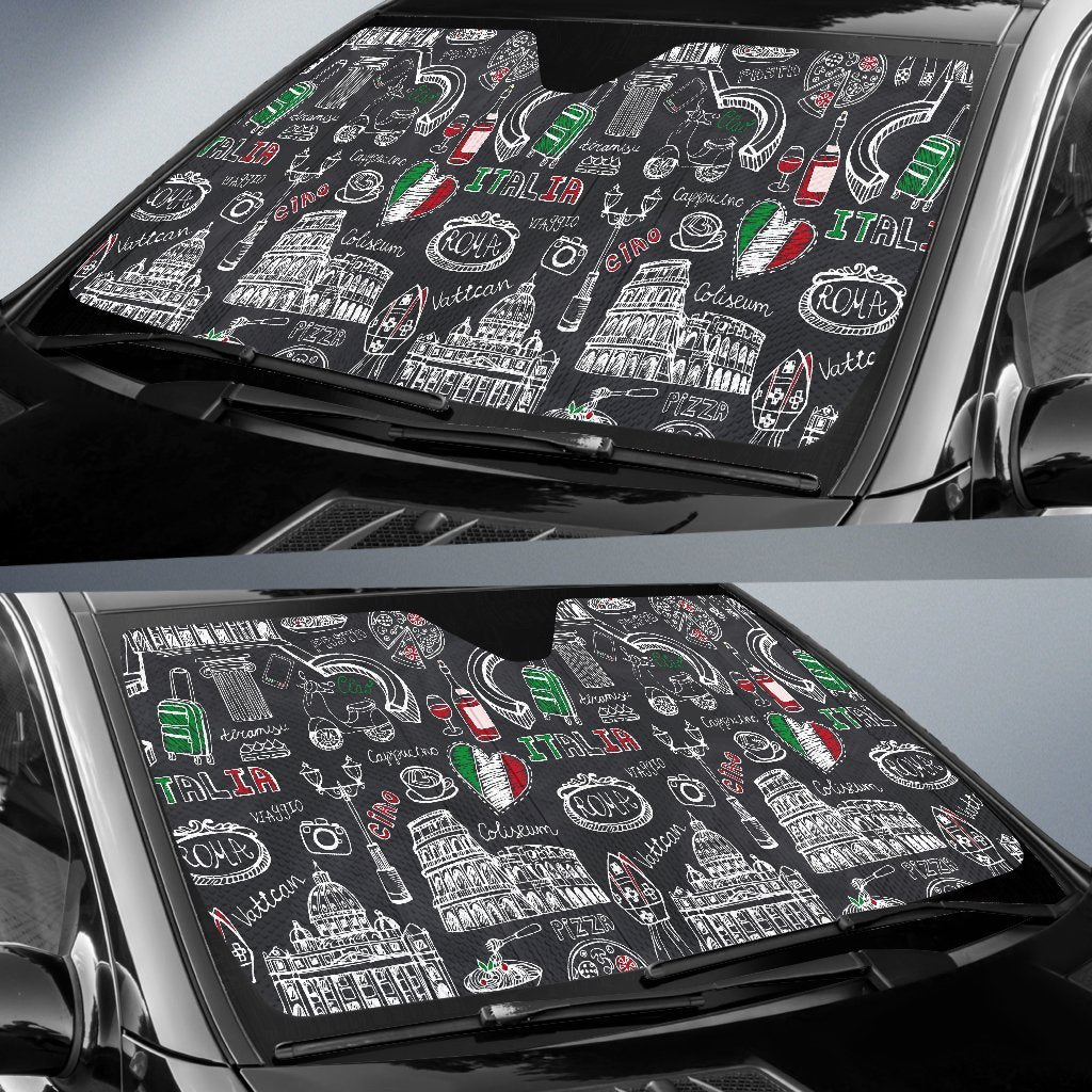 Rome Italy Pattern Print Car Sun Shade-grizzshop