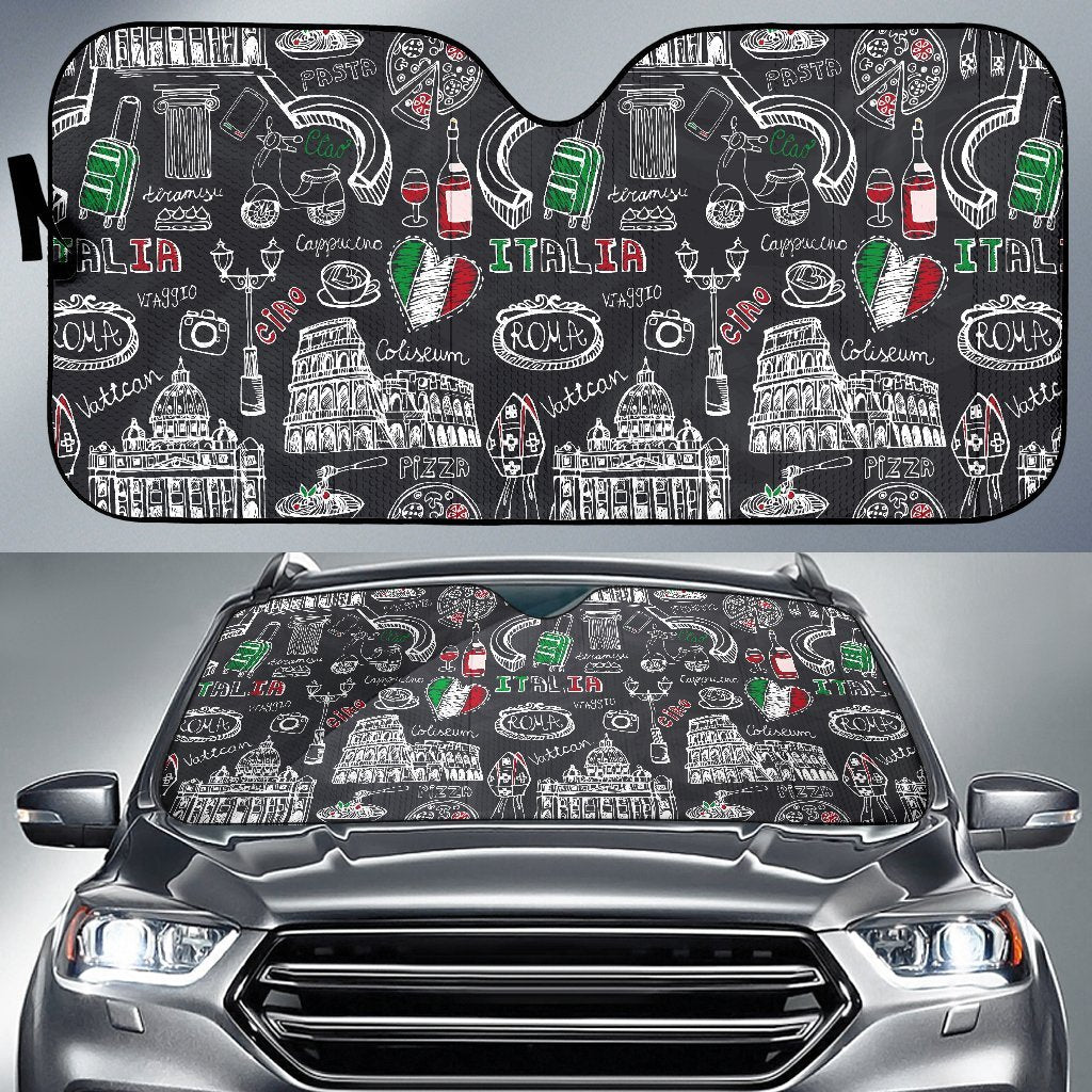 Rome Italy Pattern Print Car Sun Shade-grizzshop