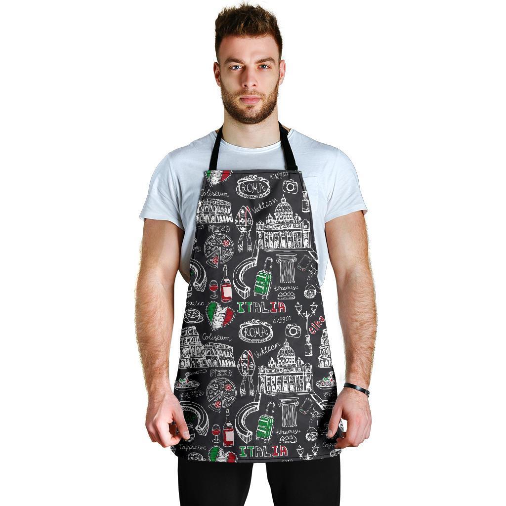 Rome Italy Pattern Print Men's Apron-grizzshop