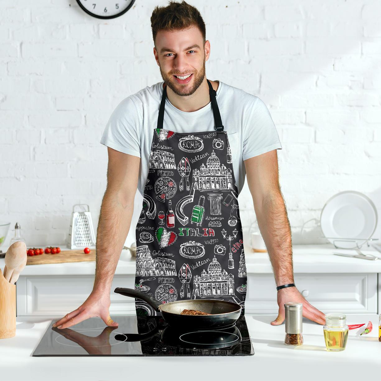 Rome Italy Pattern Print Men's Apron-grizzshop