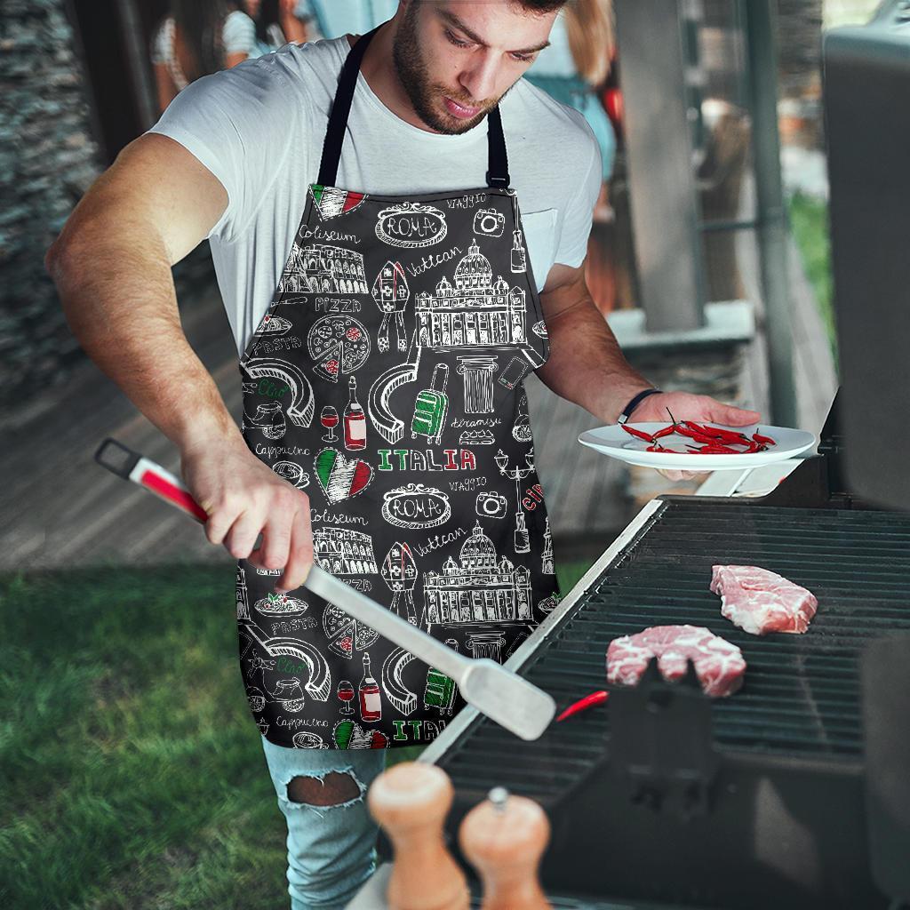 Rome Italy Pattern Print Men's Apron-grizzshop