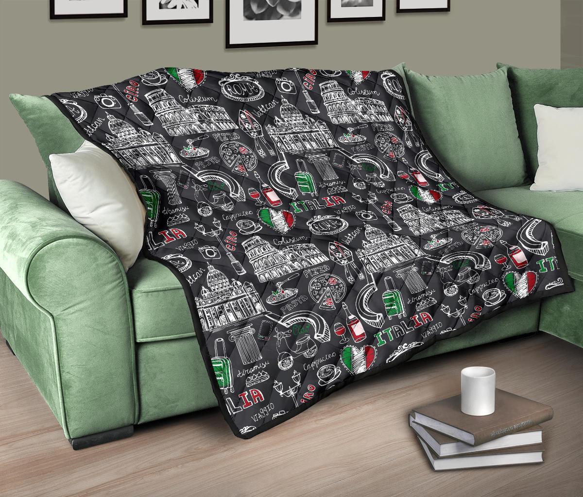 Rome Italy Pattern Print Quilt-grizzshop