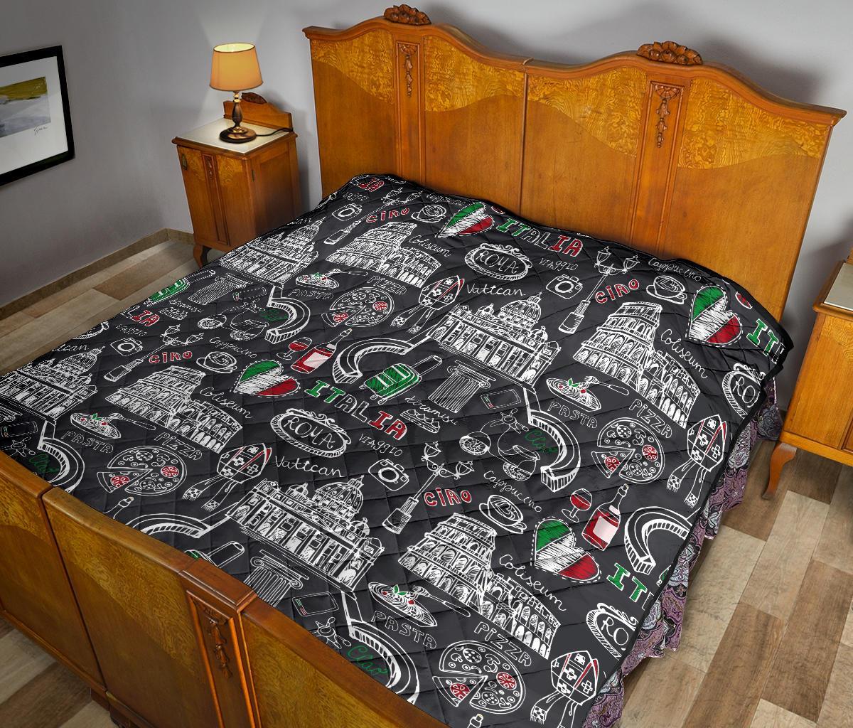 Rome Italy Pattern Print Quilt-grizzshop