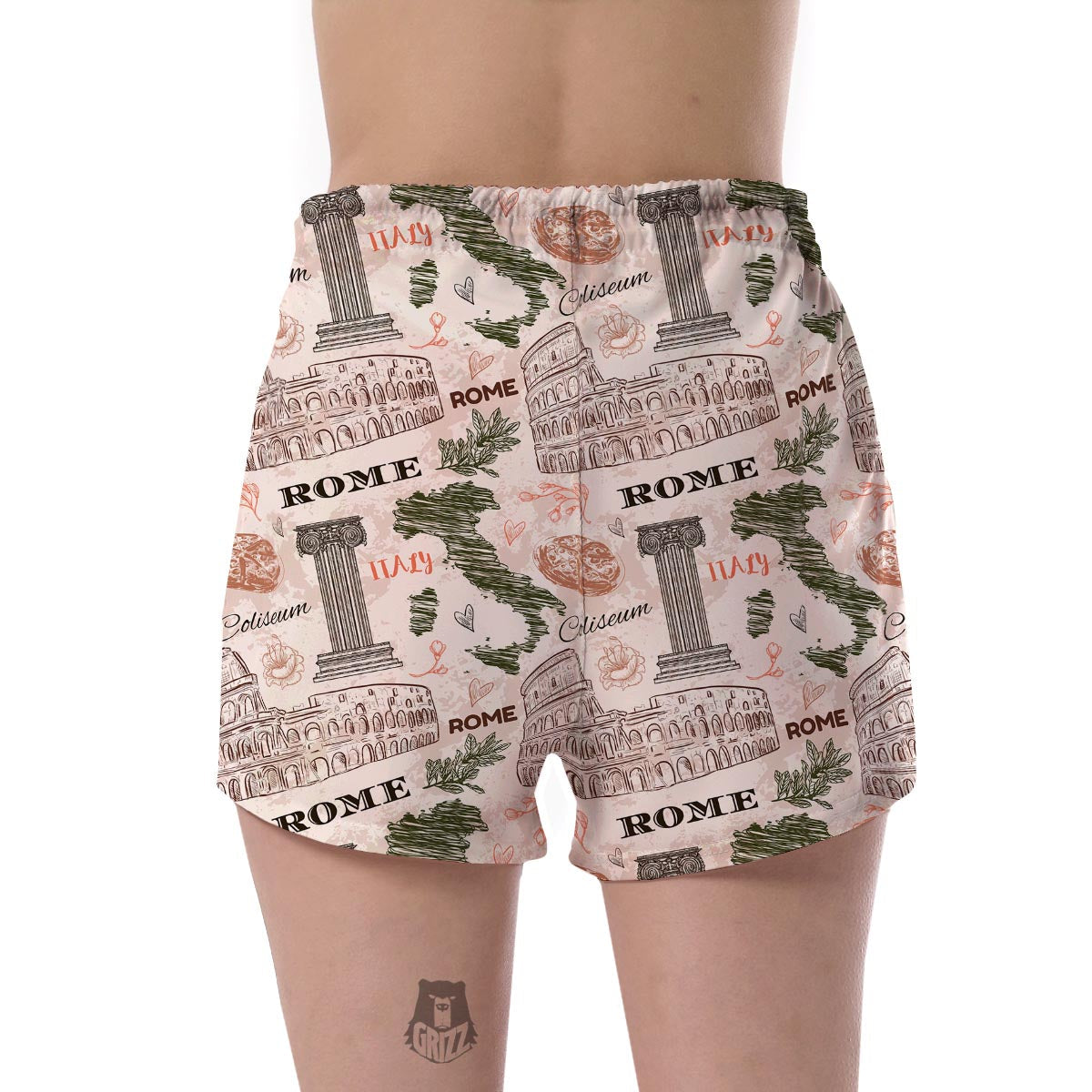 Rome Print Pattern Women's Shorts-grizzshop