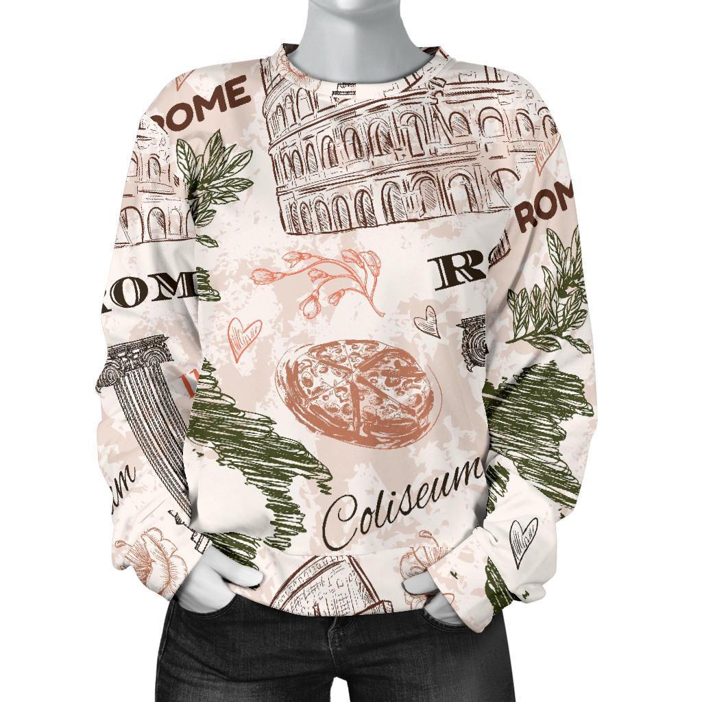 Rome Print Pattern Women's Sweatshirt-grizzshop