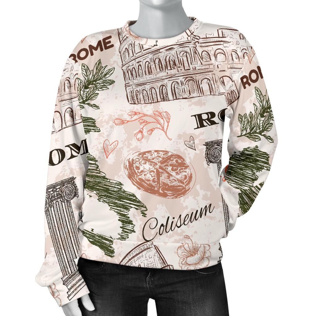 Rome Print Pattern Women's Sweatshirt-grizzshop