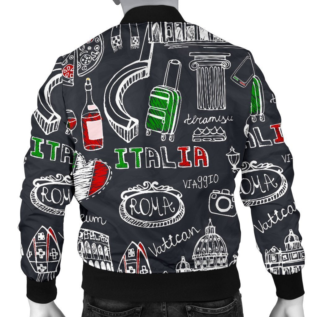 Rome Italy Pattern Print Men's Bomber Jacket-grizzshop