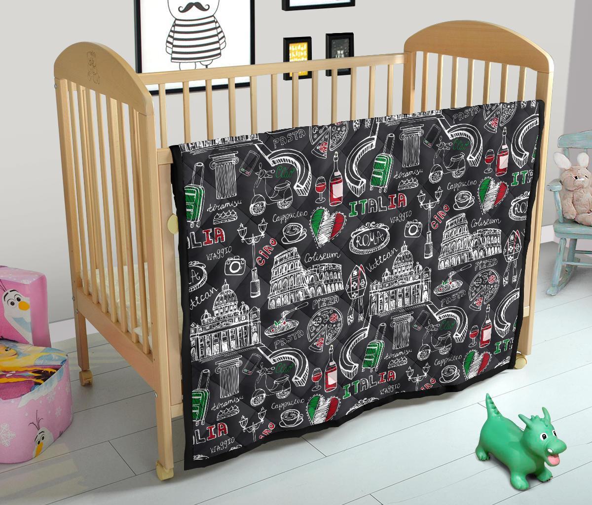 Rome Italy Pattern Print Quilt-grizzshop