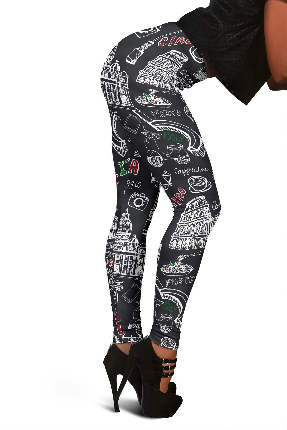Rome Italy Pattern Print Women Leggings-grizzshop