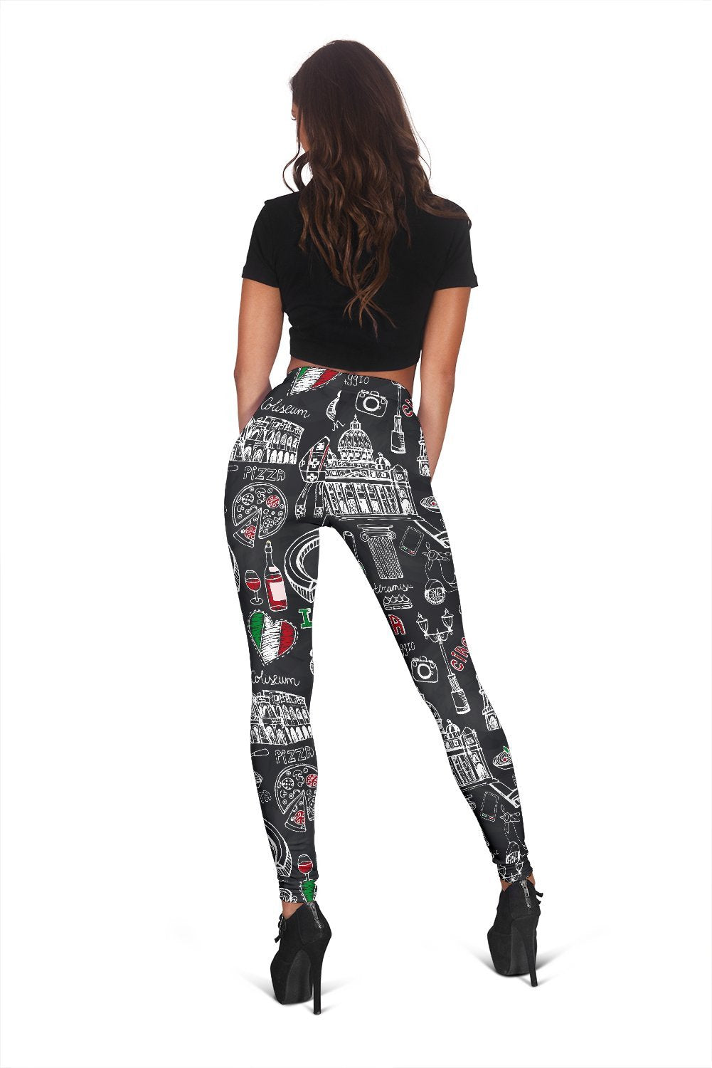 Rome Italy Pattern Print Women Leggings-grizzshop