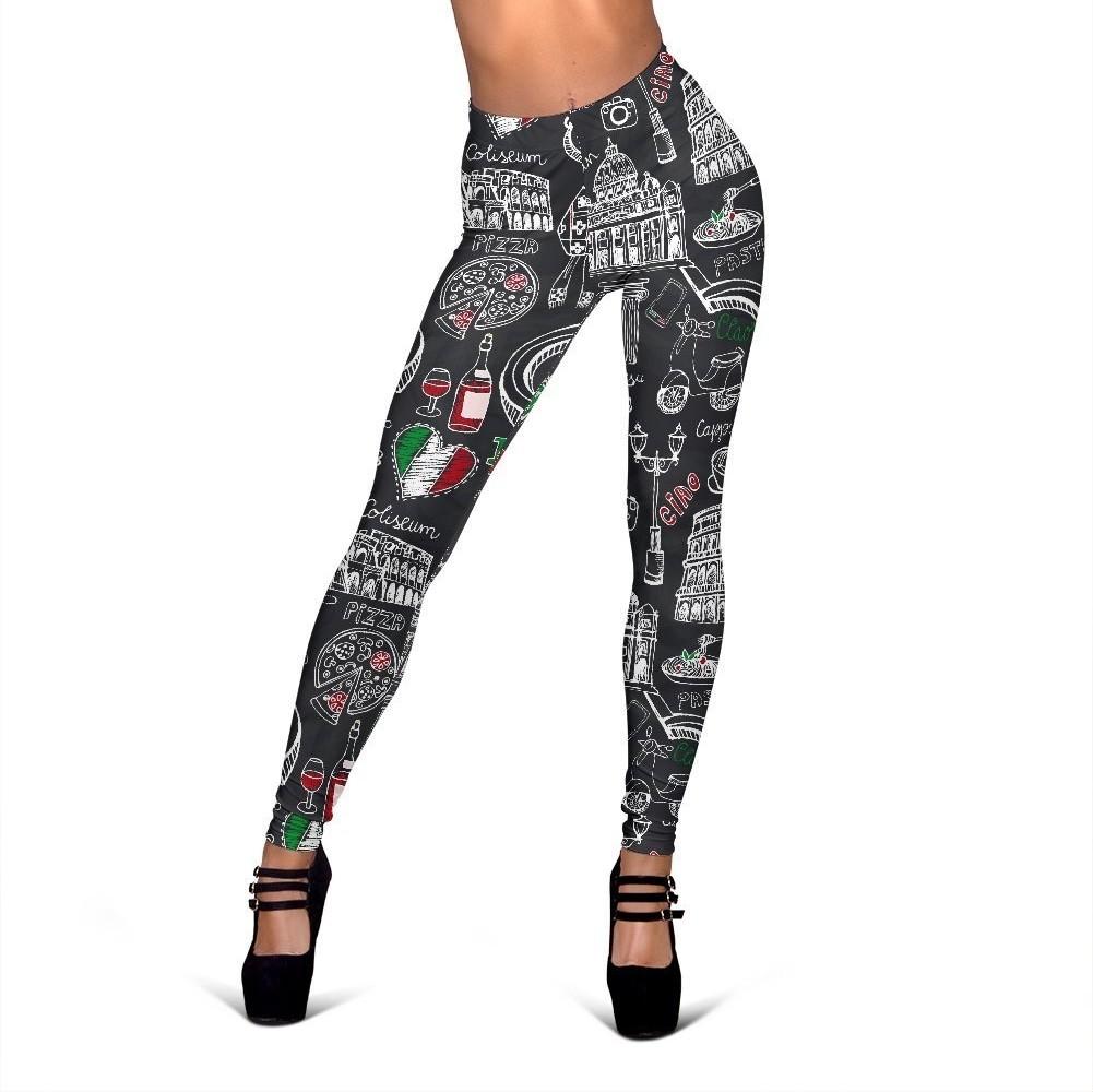 Rome Italy Pattern Print Women Leggings-grizzshop