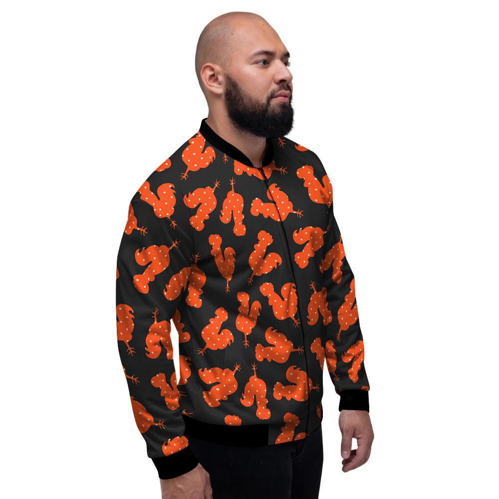 Rooster Polka Dot Print Pattern Men's Bomber Jacket-grizzshop
