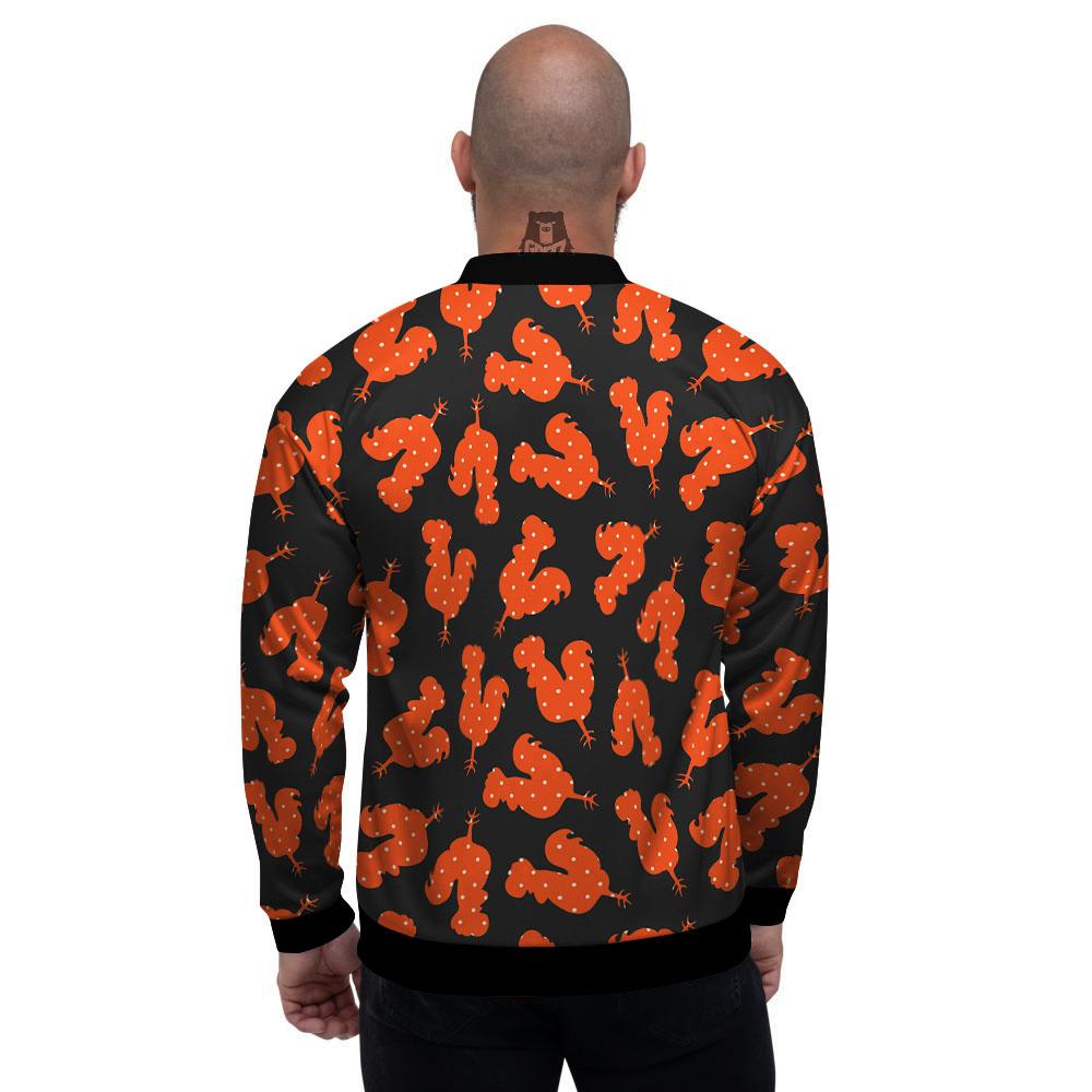 Rooster Polka Dot Print Pattern Men's Bomber Jacket-grizzshop