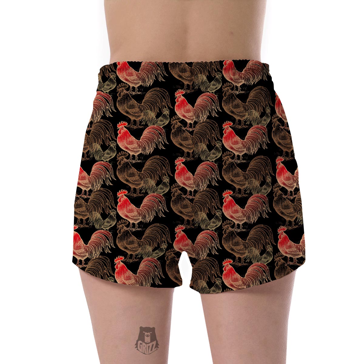 Rooster Print Pattern Women's Shorts-grizzshop