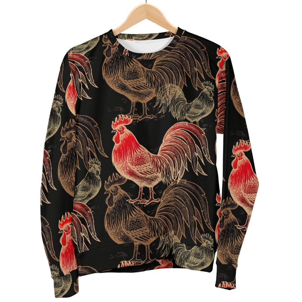 Rooster Print Pattern Women's Sweatshirt-grizzshop
