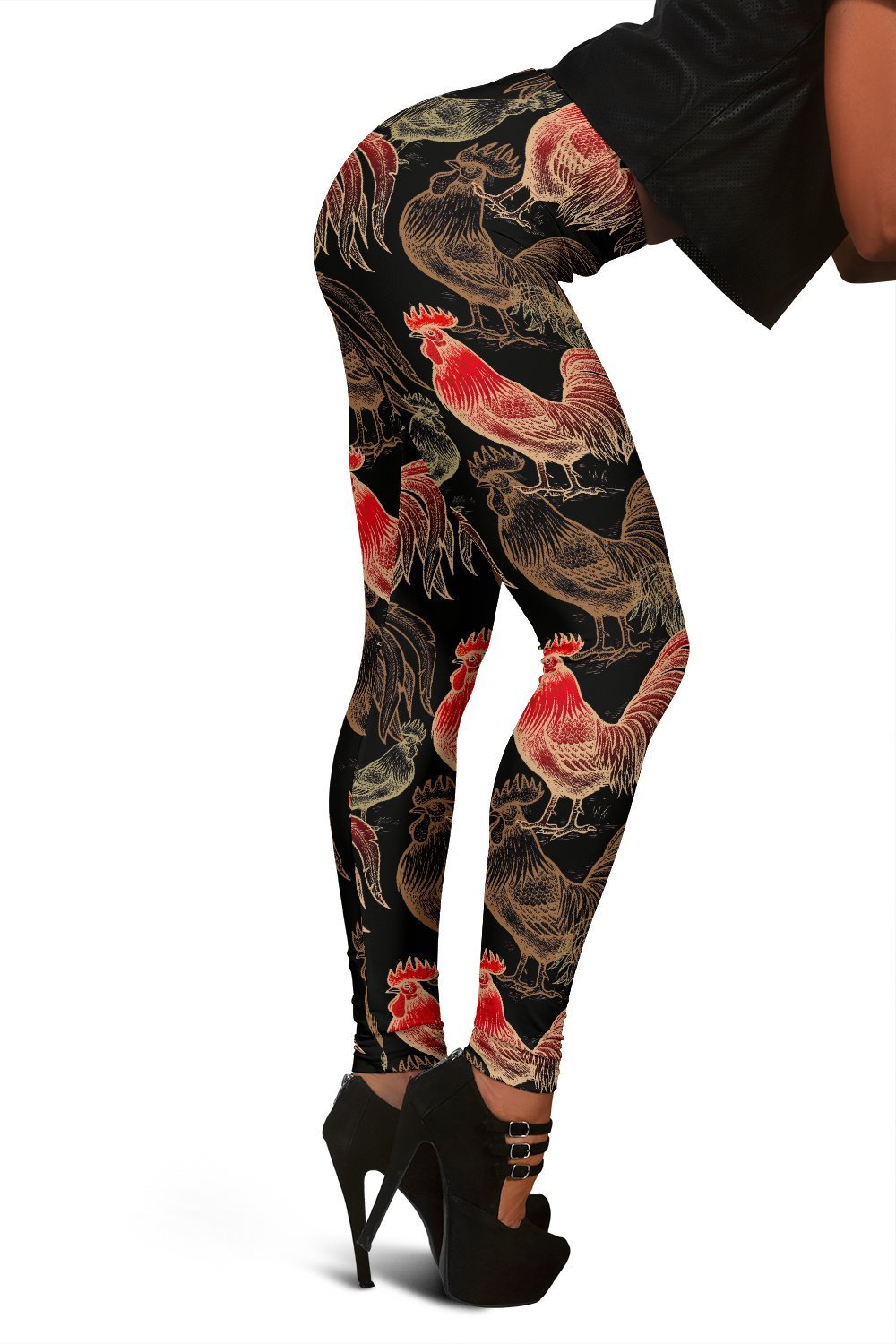 Rooster Print Pattern Women Leggings-grizzshop