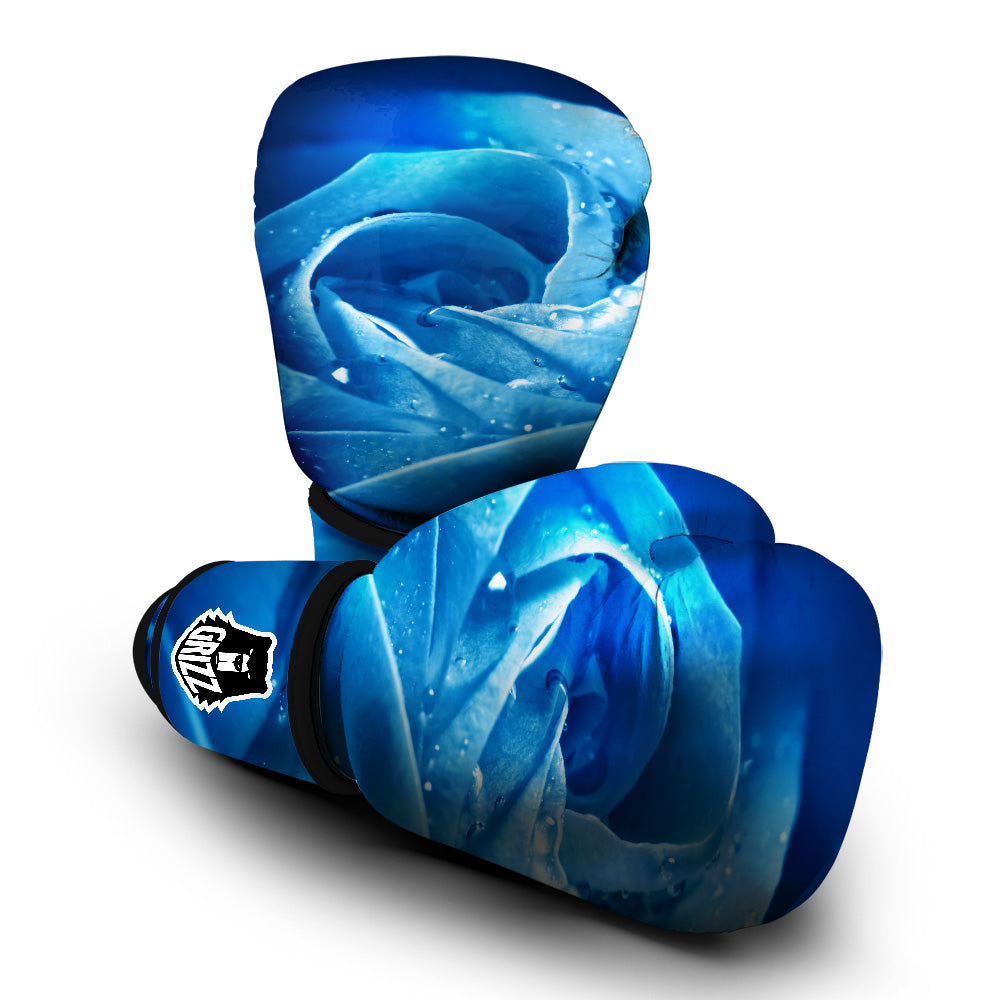 Rose Blue Print Boxing Gloves-grizzshop
