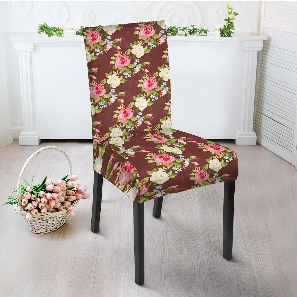 Rose Floral Print Chair Cover-grizzshop