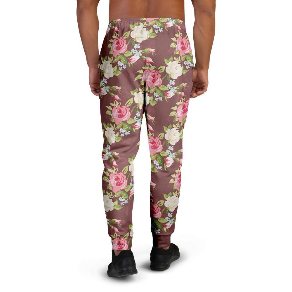 Rose Floral Print Men's Joggers-grizzshop