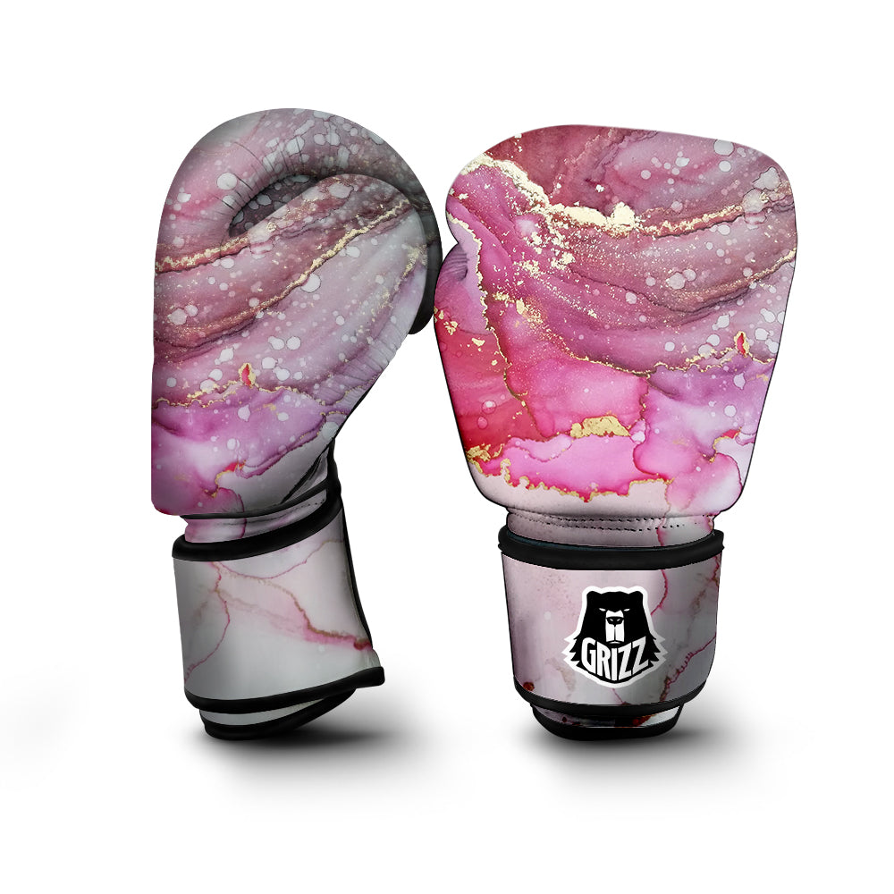 Rose Gold Marble Print Boxing Gloves-grizzshop