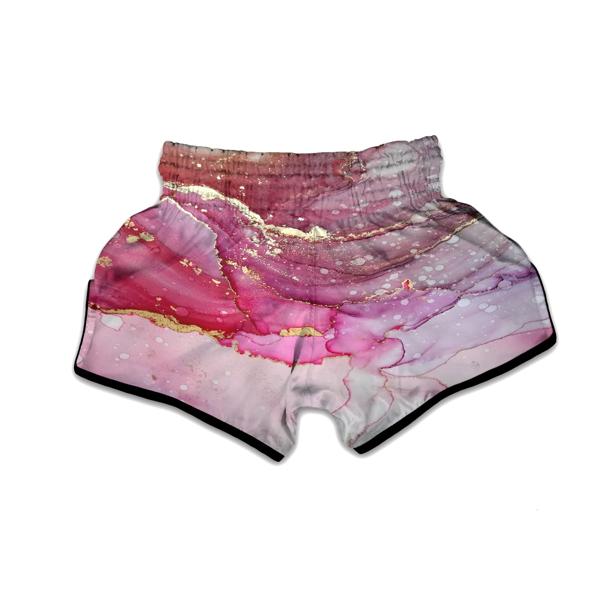 Rose Gold Marble Print Muay Thai Boxing Shorts-grizzshop