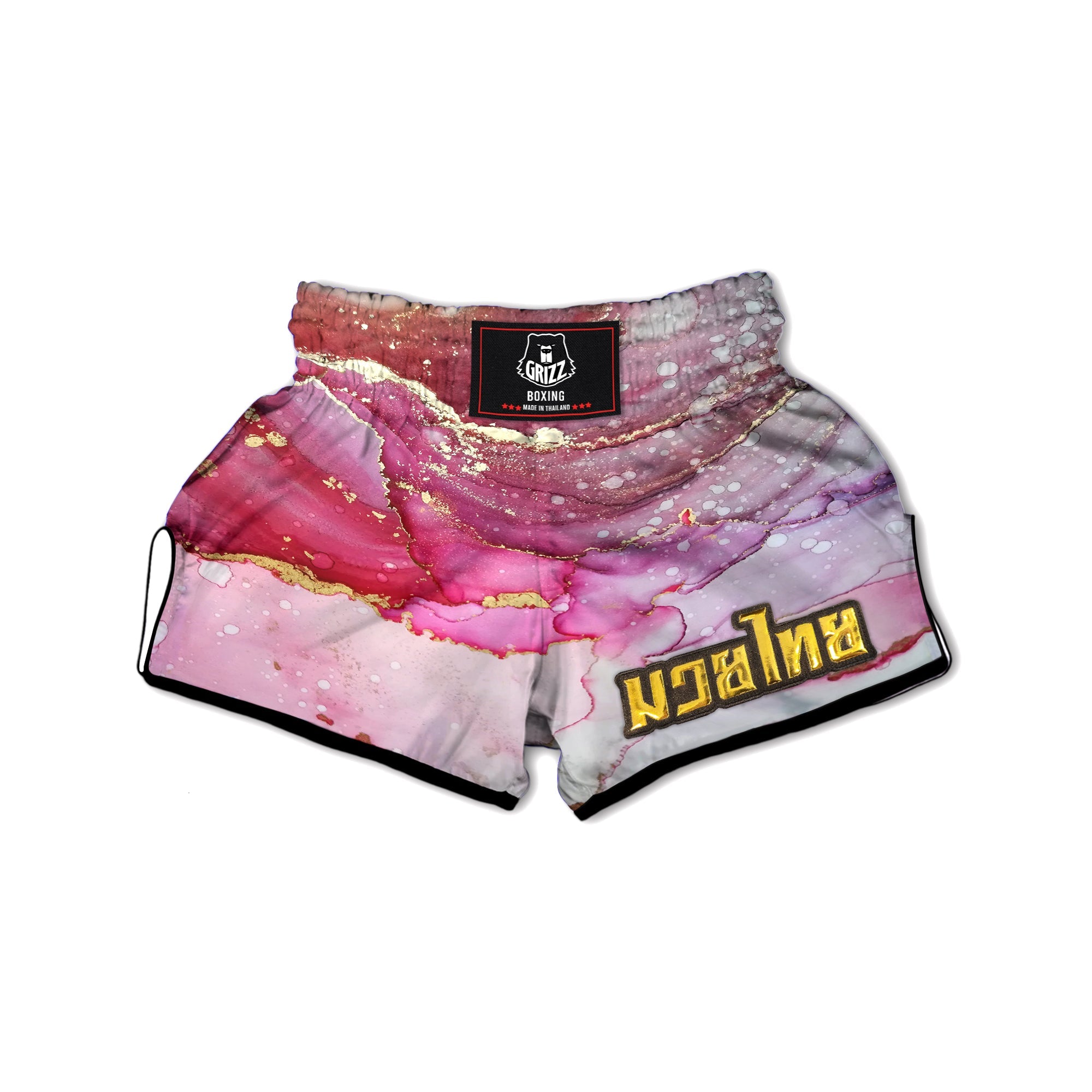 Rose Gold Marble Print Muay Thai Boxing Shorts-grizzshop