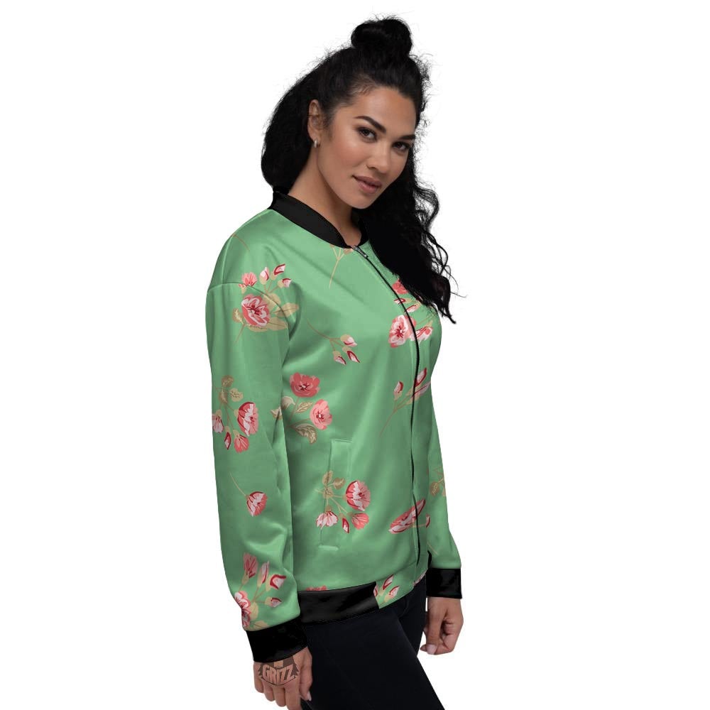 Rose Petals Print Pattern Women's Bomber Jacket-grizzshop