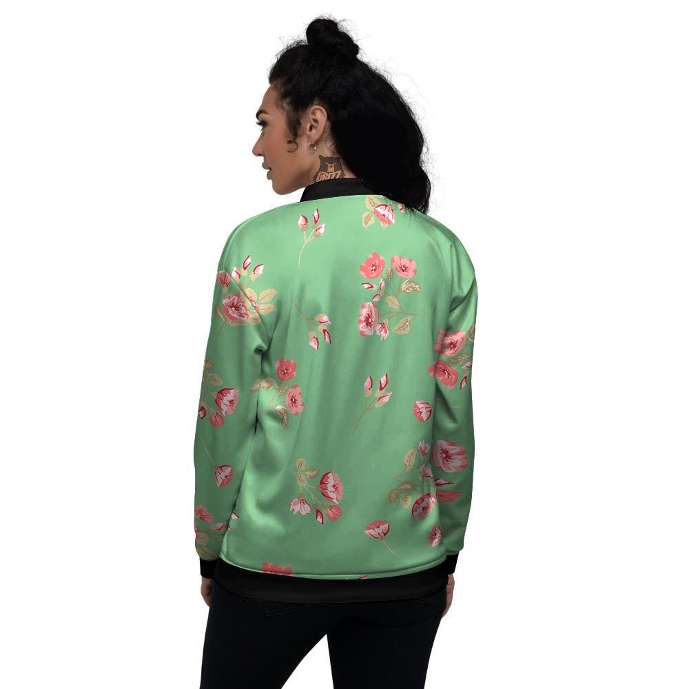 Rose Petals Print Pattern Women's Bomber Jacket-grizzshop