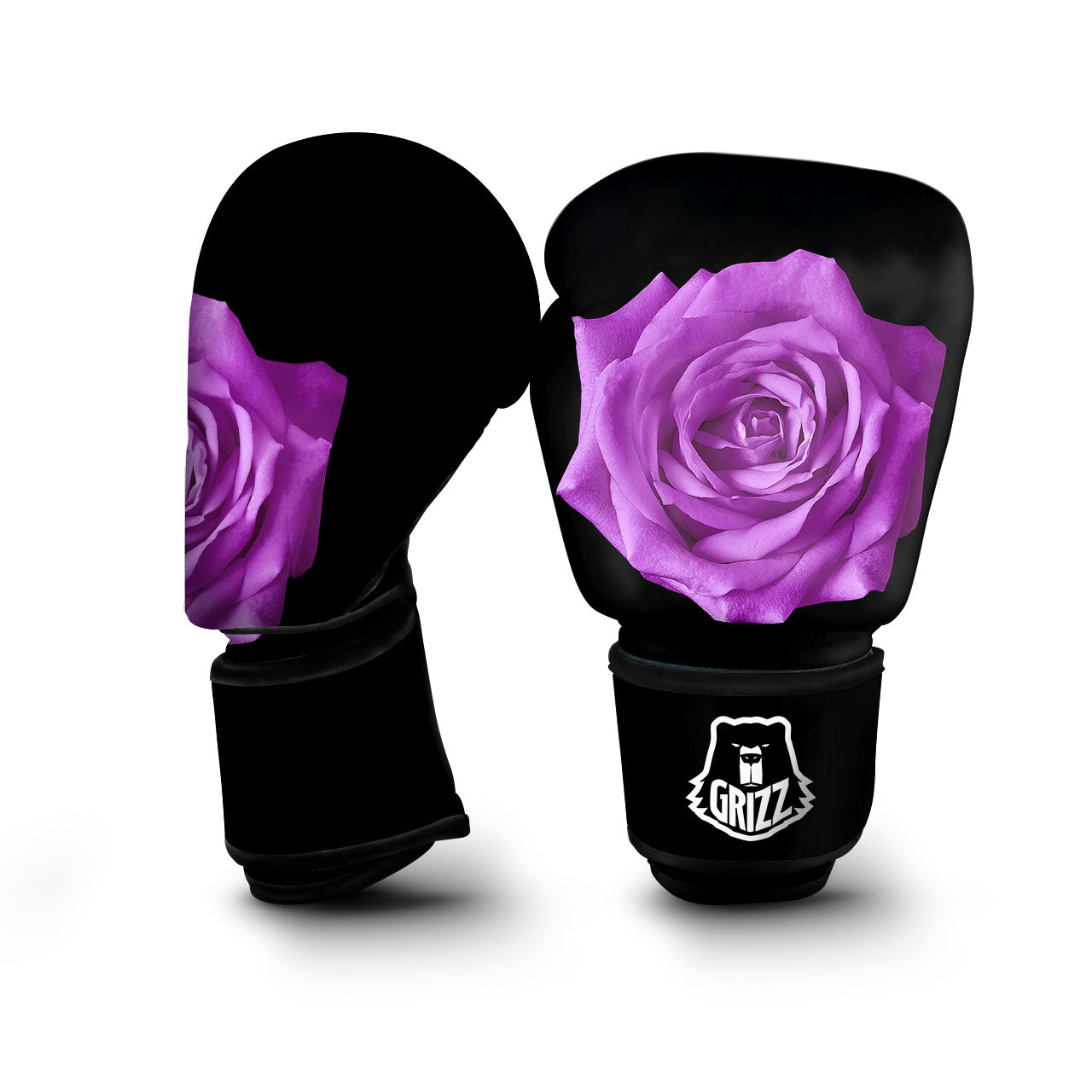 Rose Purple Dark Print Boxing Gloves-grizzshop