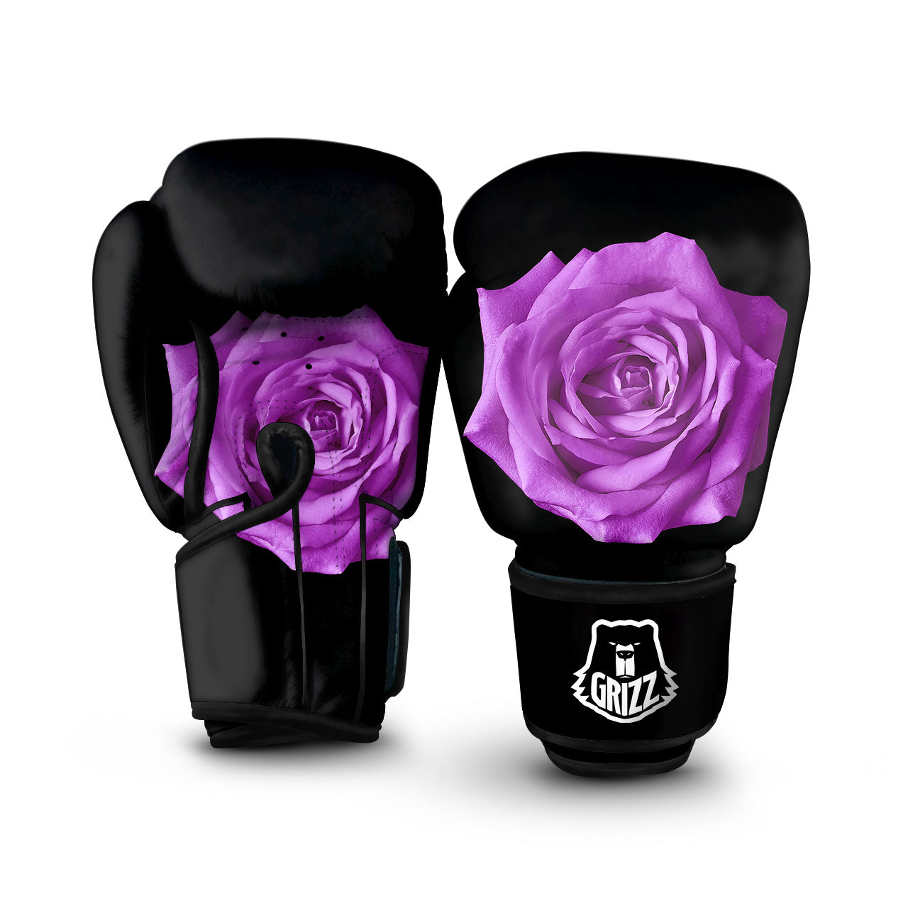 Rose Purple Dark Print Boxing Gloves-grizzshop