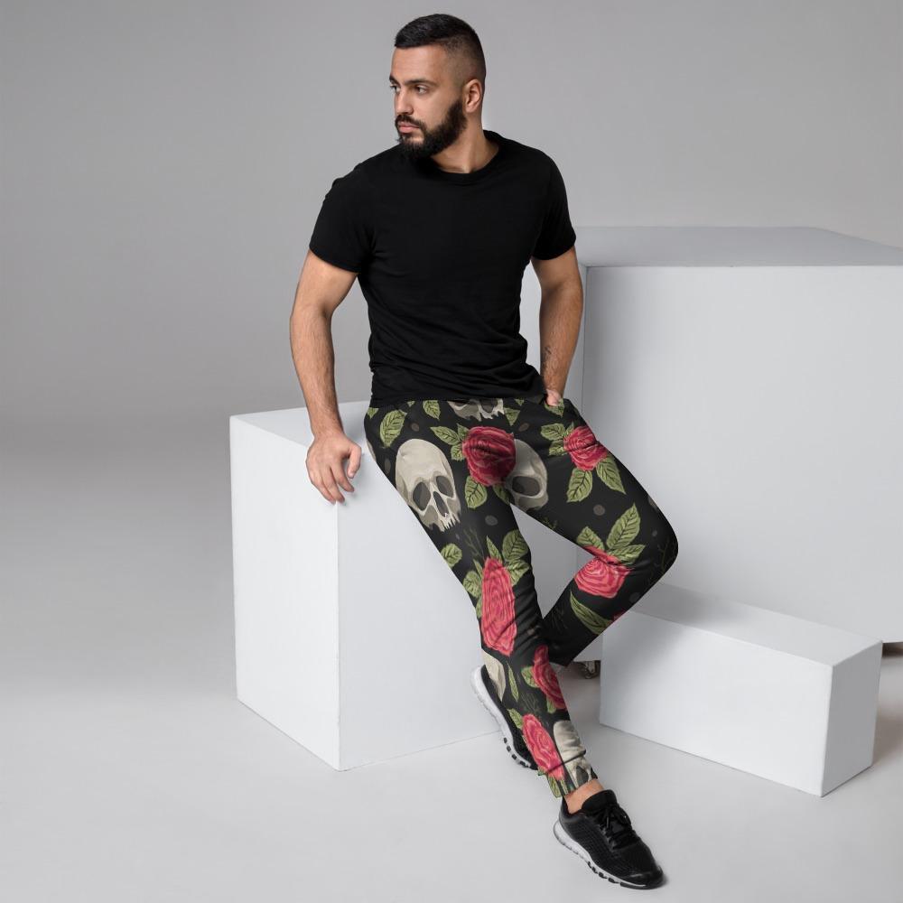 Rose Skull Men's Joggers-grizzshop