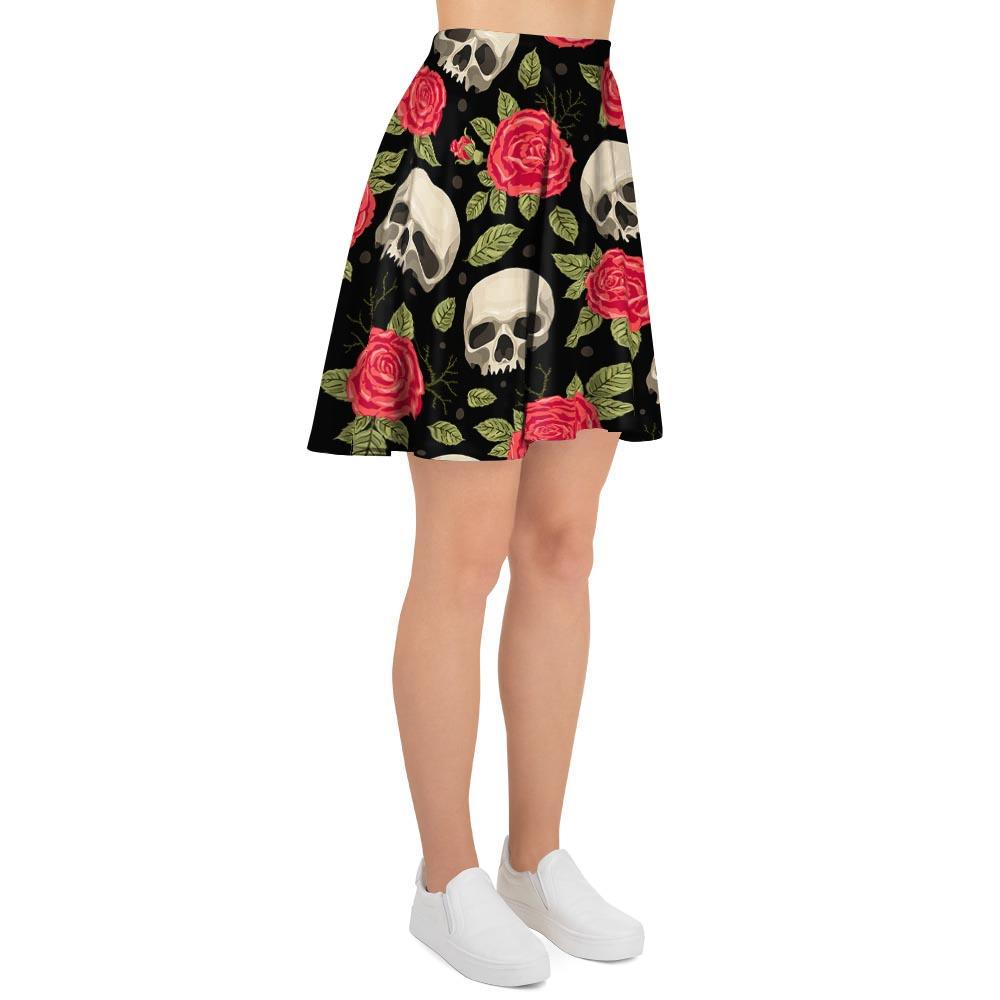 Rose Skull Women's Skirt-grizzshop
