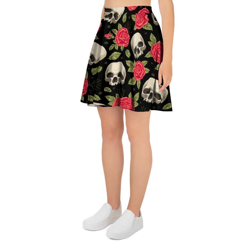 Rose Skull Women's Skirt-grizzshop