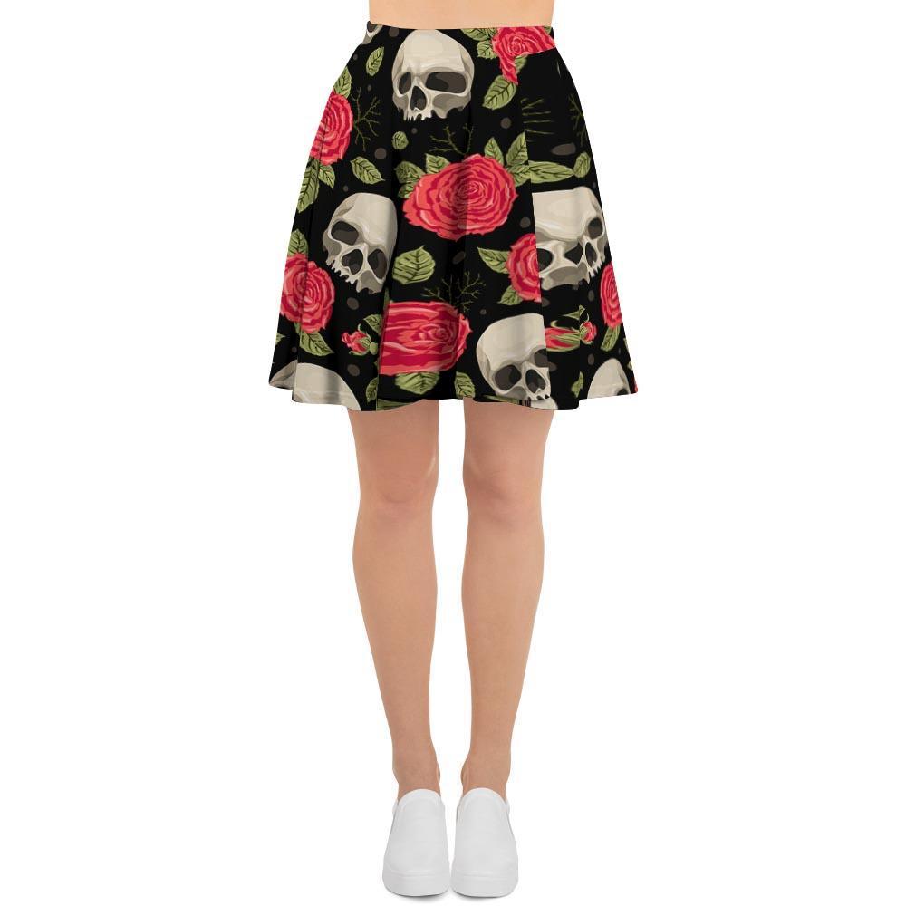 Rose Skull Women's Skirt-grizzshop