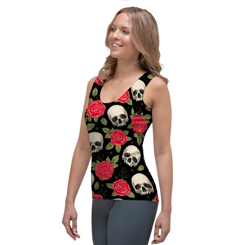 Rose Skull Women's Tank Top-grizzshop
