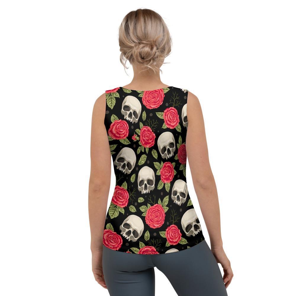 Rose Skull Women's Tank Top-grizzshop