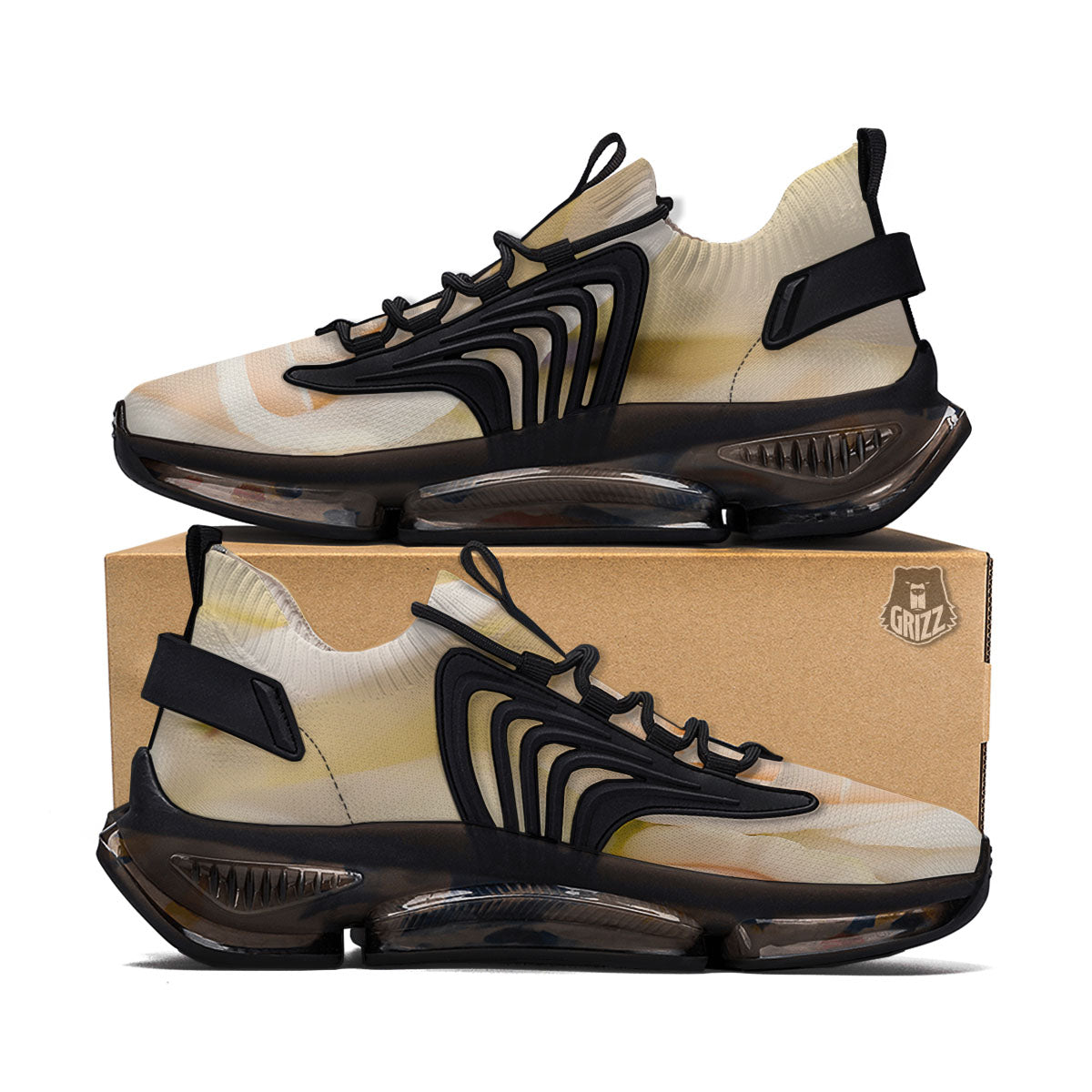 Rose White Print Black Gym Shoes-grizzshop