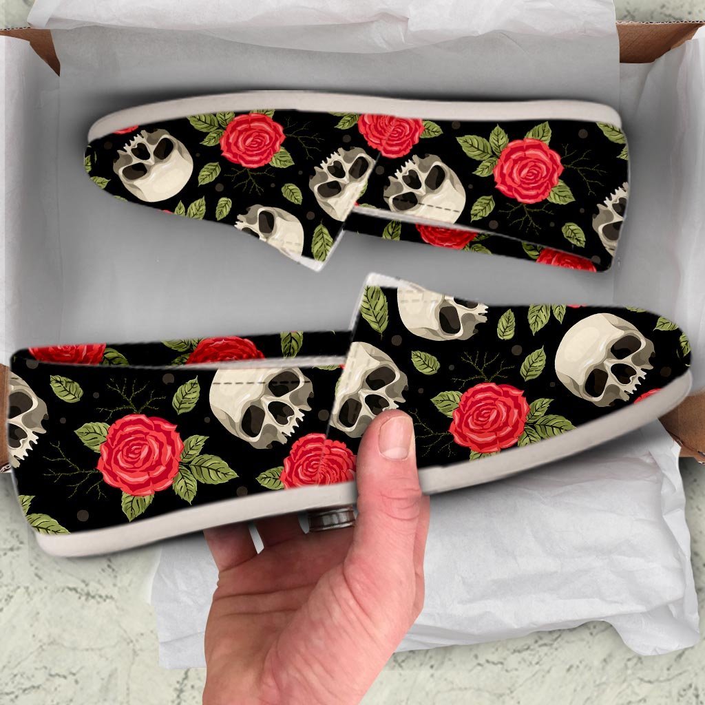 Rose Skull Canvas Shoes-grizzshop