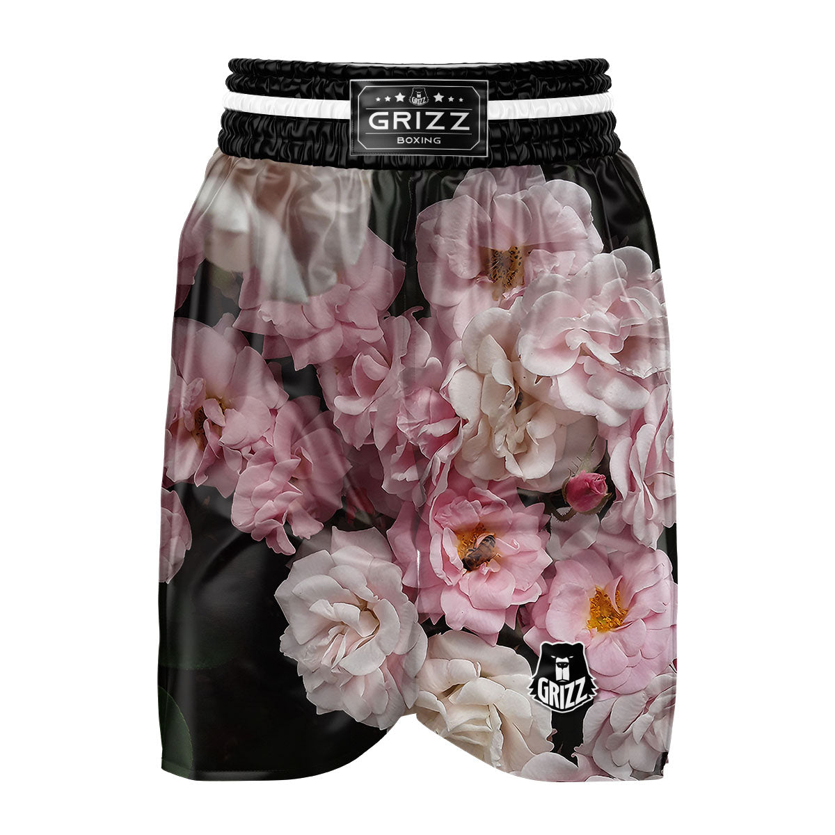 Roses Floral Retro Pink Print Boxing Shorts-grizzshop