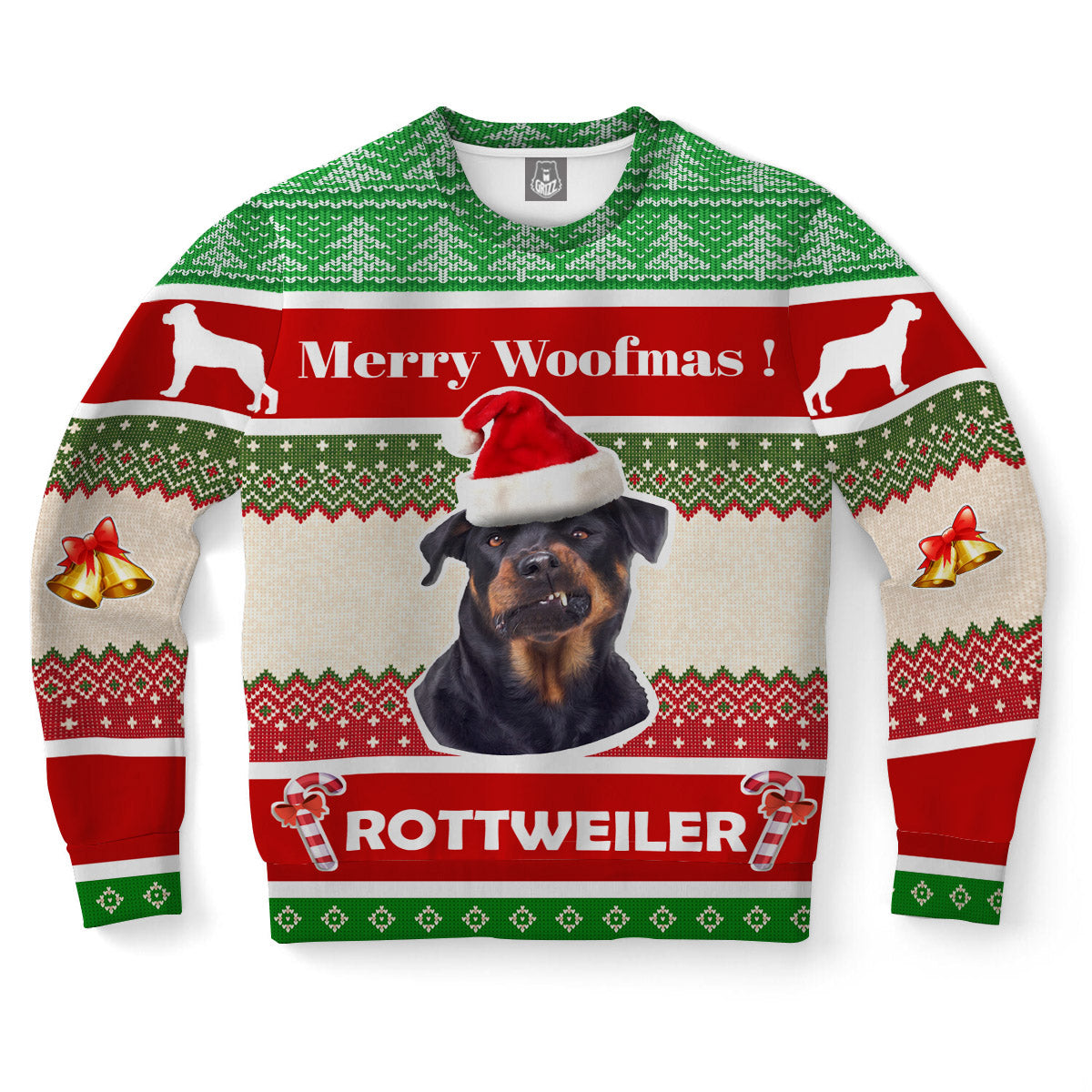 Rottweiler Dog Ugly Christmas Sweater-grizzshop